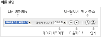 다른 이북이동, 페이지바로이동, 이전페이지, 다음페이지, 확대/축소, 인쇄